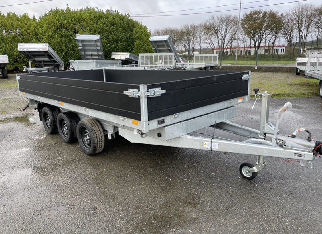 Remorque benne triaxiale Saris K3 406 x 204, 3500 kg