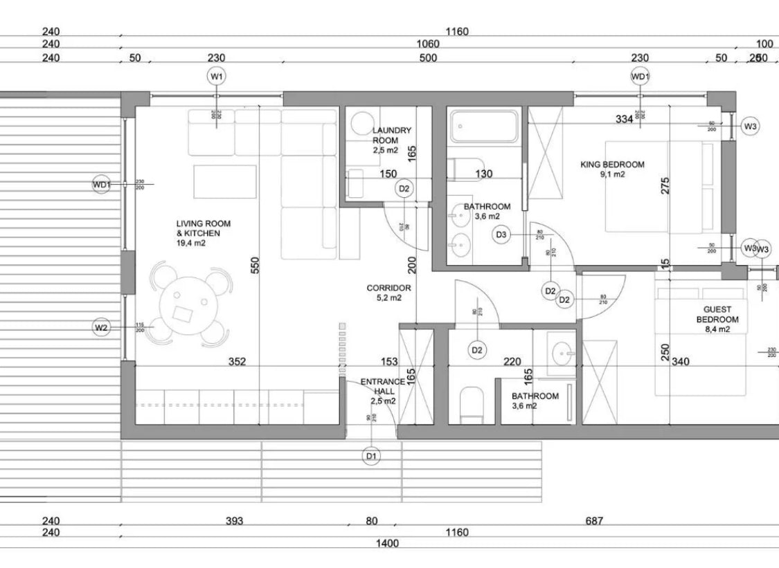 Maison modulaire clé en main de 67 m², architecture espagnole
