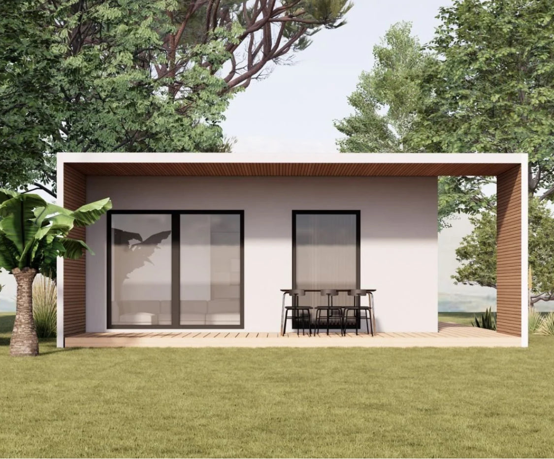 Maison modulaire clé en main de 67 m², architecture espagnole