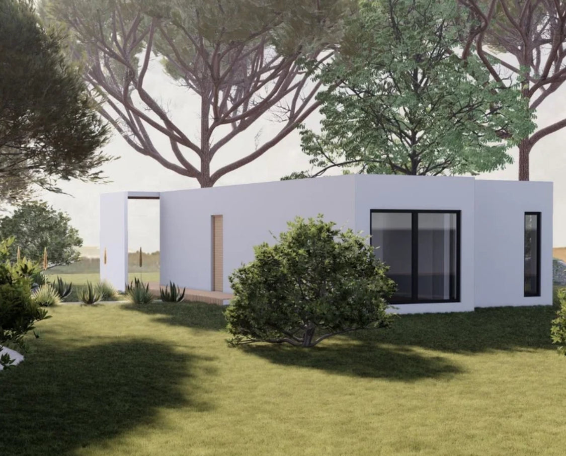 Maison modulaire clé en main de 67 m², architecture espagnole